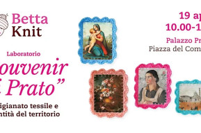 Foto presentazione del laboratorio "souvenir di Prato" con informazioni rilevanti sull'evento