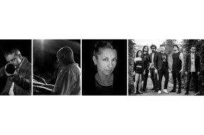 Immagini in bianco e nero dei musicisti che partecipano alla rassegna Buonamici Jazz