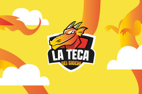 Immagine grafica di drago giallo, logo della teca dei giochi
